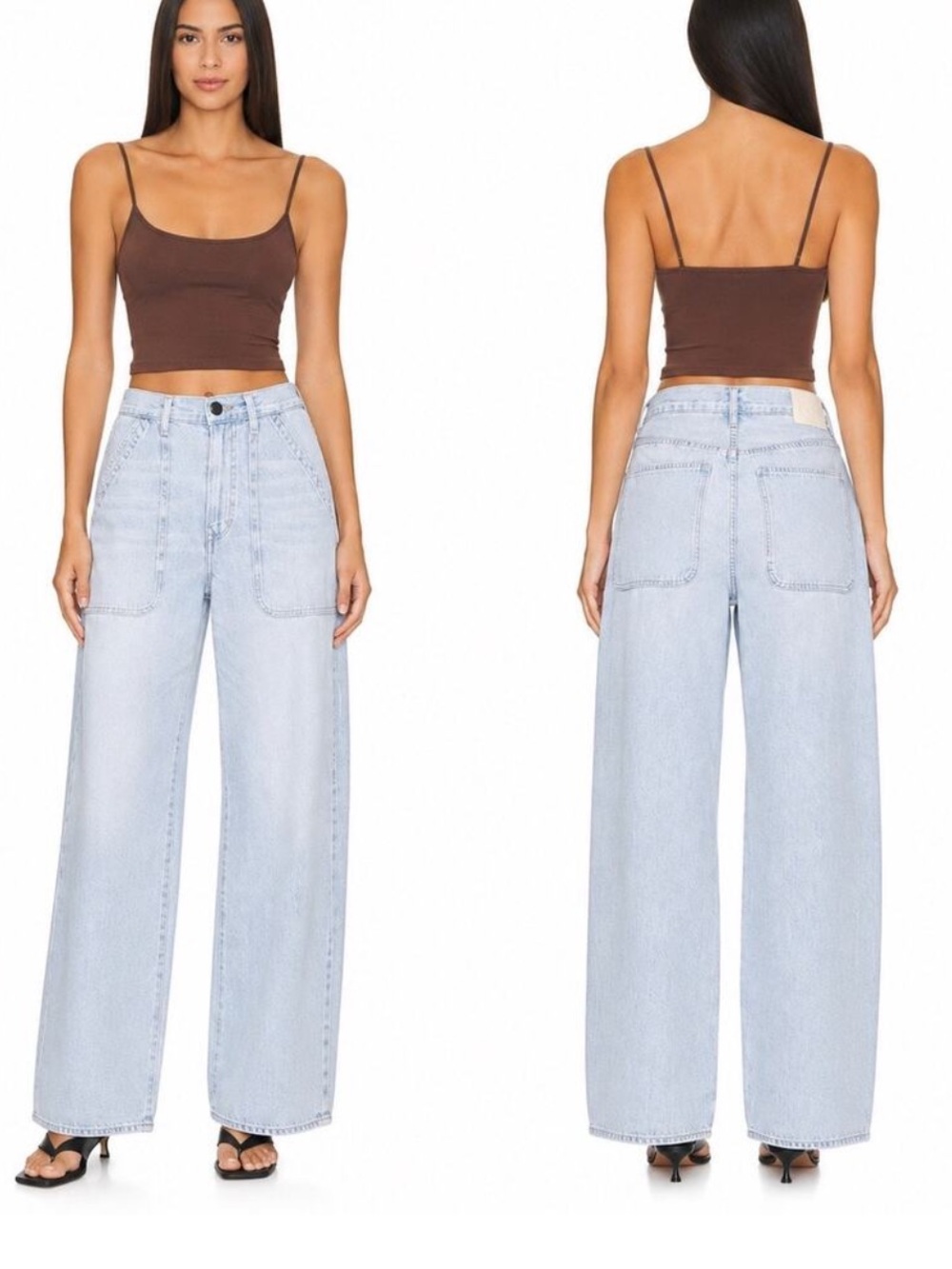 Citizens of Humanity Ayla Cargo Baggy Jeans Cloud Nine Light Blue Size 28 NWOT